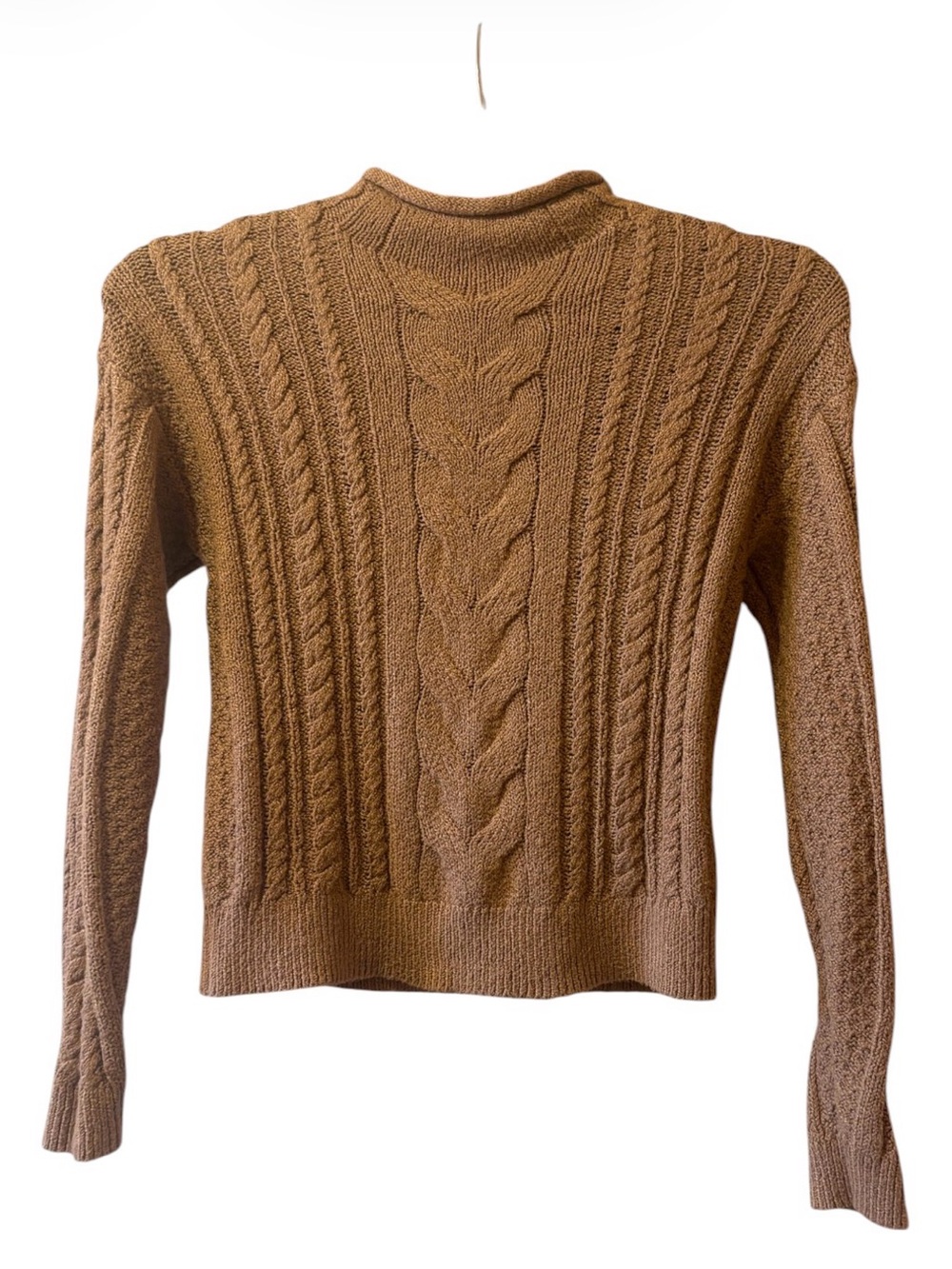 J. Crew Cable Knit Mock-Neck Sweater - Brown